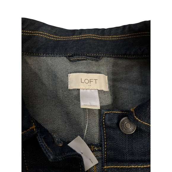 Loft Dark Wash Denim Jacket - Size L - Picture 3 of 3